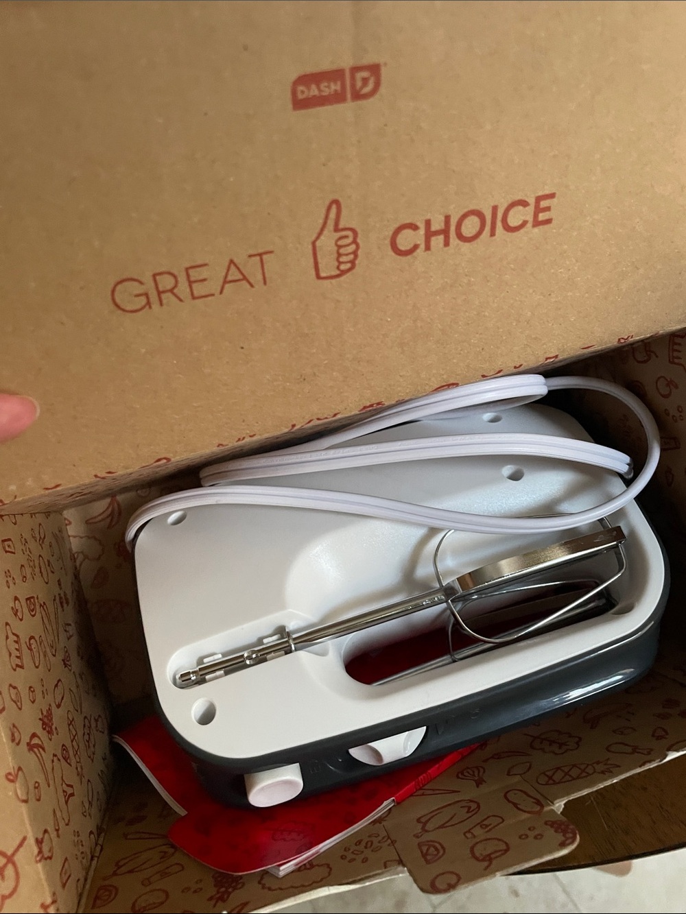 Dash Hand Mixer in White and Gray